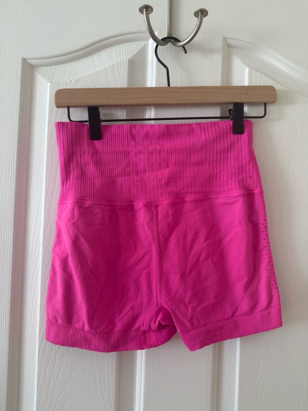 High-Rise Ribbed Hot Pink Women’s Free People Shorts - Picture 4 of 4
